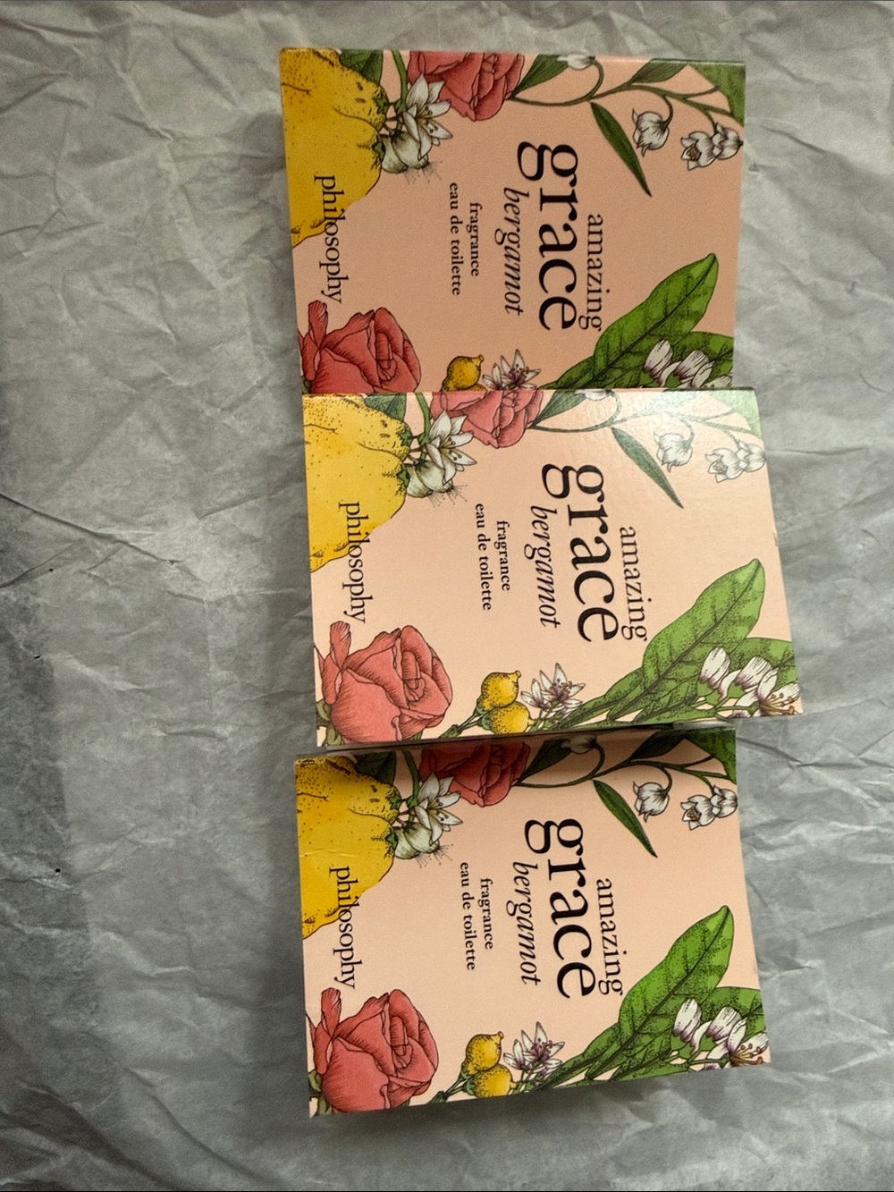 New philosophy - Amazing Grace Bergamot mini samples.  3 pack.  Full bottles.